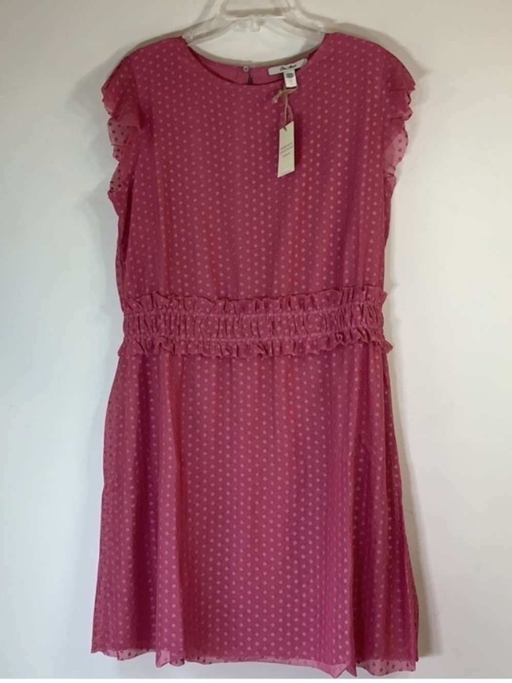 Ella Moon Cap Sleeve Ruffle Shoulder Smock Waist Dress. XL. NWT. - Picture 2 of 10